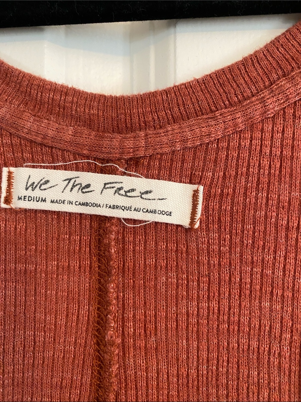 We The Free Rust Ribbed V-Neck Flowy Tank - Picture 2 of 6